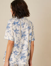 Bird Floral Pyjama Top, Ivory (IVORY), large