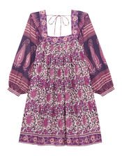 Petite Mendigote Rabea Floral Swing Mini Dress, Purple (PURPLE), large
