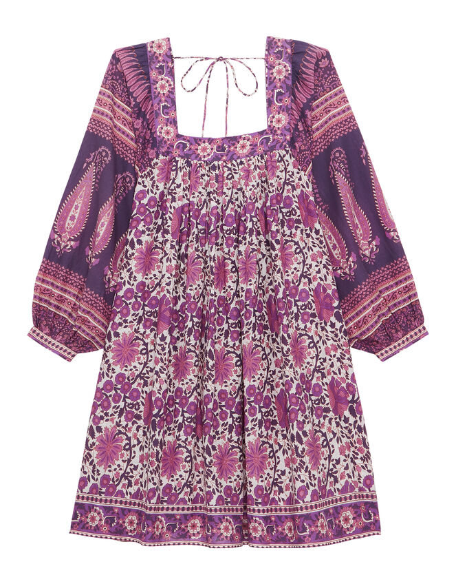 Petite Mendigote Rabea Floral Swing Mini Dress, Purple (PURPLE), large