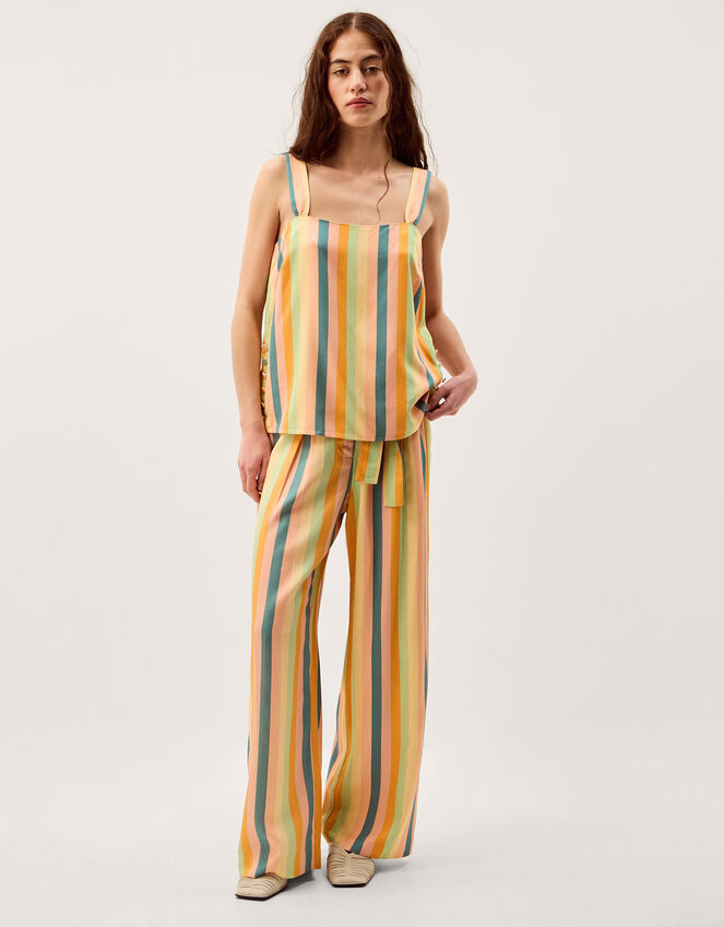 Clemence Elodie Stripe Wide Leg Trousers, Multi (MULTI), large
