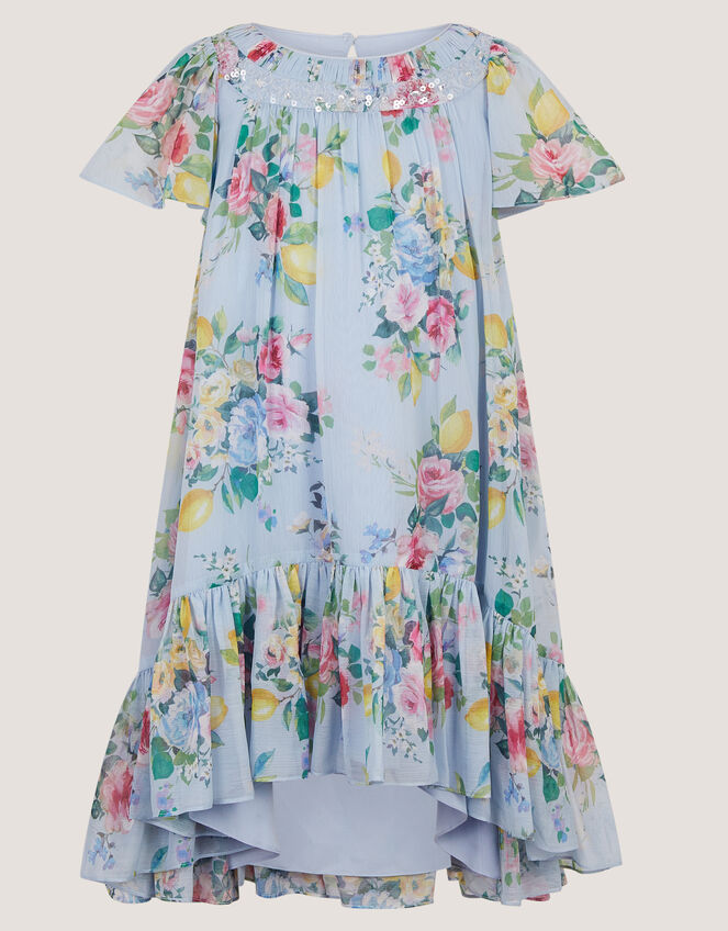 Lemon Rose Print Party Dress, Multi (MULTI), large