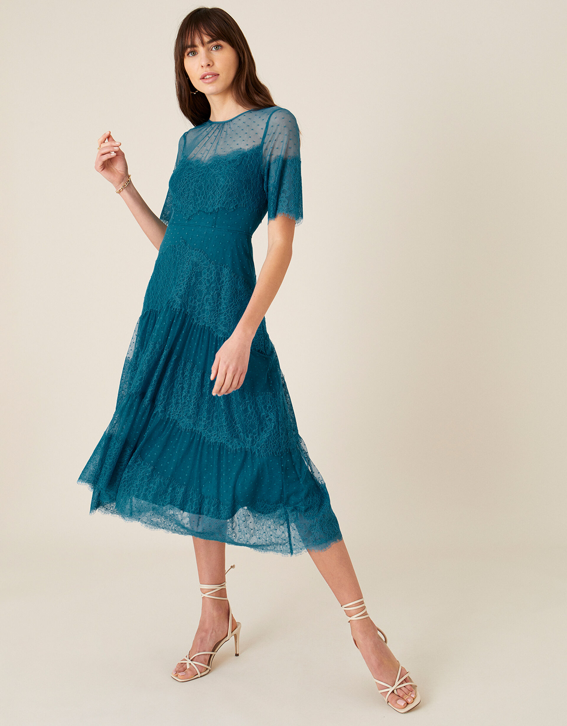 merokeety lace dress MEROKEETY Short Sleeve Lace Floral Cocktail Dress – Merokeety main image 1