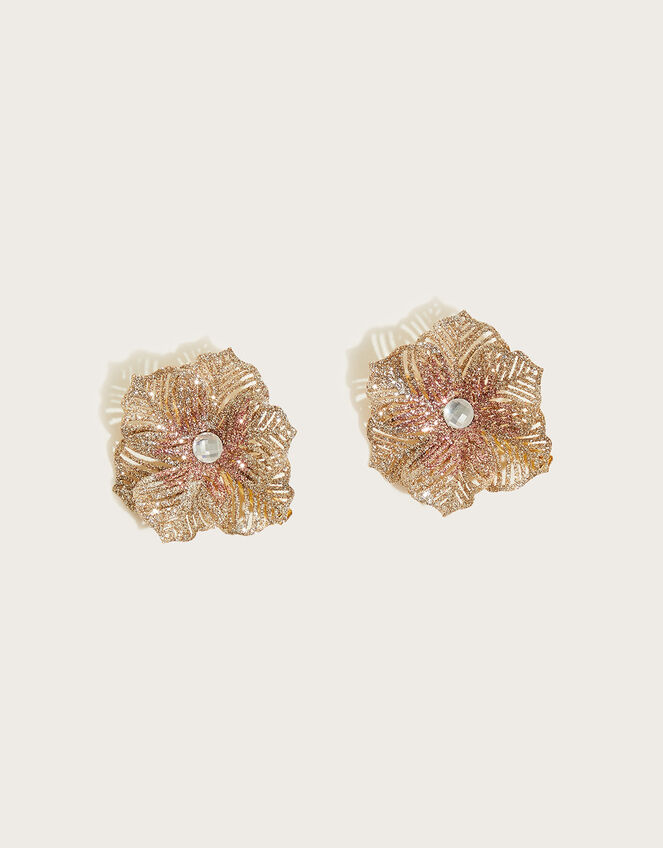 Ombre Leaf Flower Hair Clip Twinset, , large