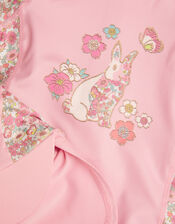 Baby Bunny UPF 50+ Long Sleeve Swimsuit and Sun Hat Set, Pink (PINK), large