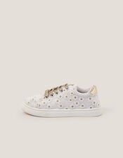 Floral Embroidered Trainers, Gold (GOLD), large