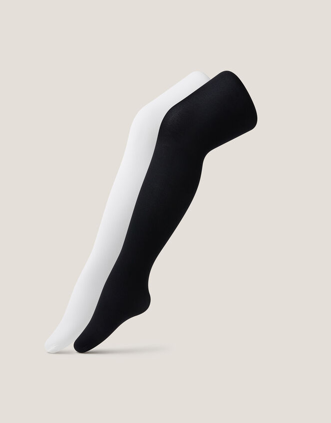 2-Pack Plain Tights, Black (BLACK), large
