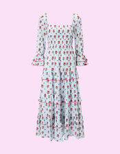 India & Mills Florence Floral Stripe Maxi Dress, Blue (BLUE), large