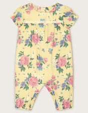 Newborn Floral Romper, Yellow (YELLOW), large