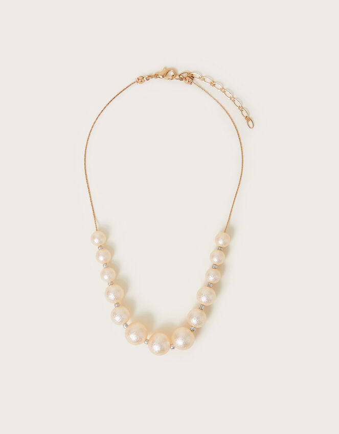 Detachable Flower Pearl Necklace, , large
