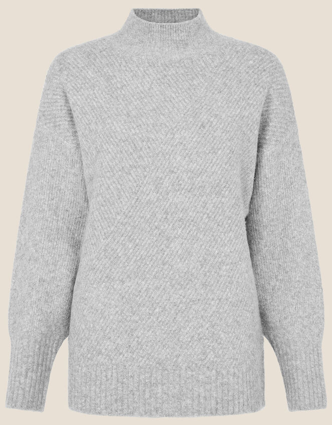Lounge Lizzie High Neck Jumper, Grey (GREY), large
