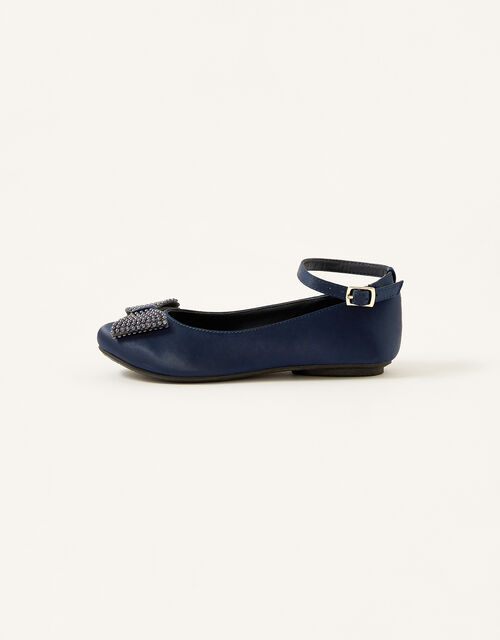 Bow Ballerina Flats Blue Girls Flat Shoes Monsoon Uk