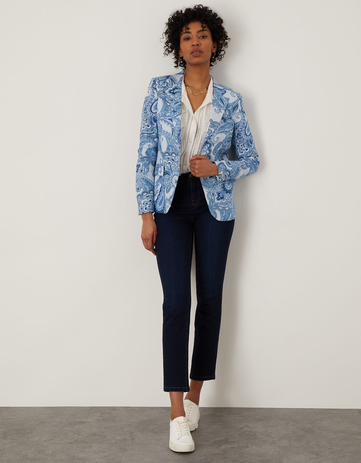 Blue paisley jacket store
