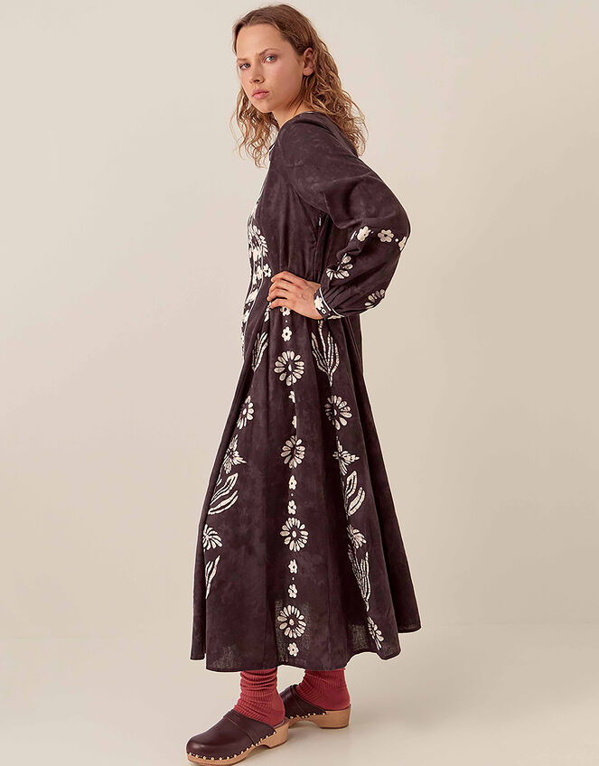 East Aimi Hand-Batik Cotton Dress, Blue (NAVY), large