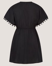 Floral Embroidered Kaftan, Black (BLACK), large