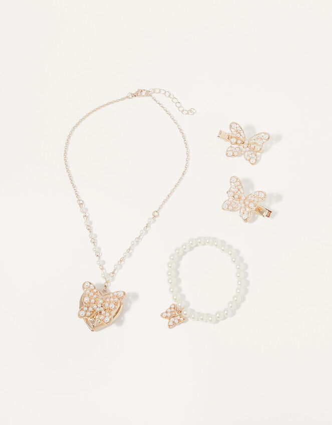 Pretty Pearl Butterfly Jewellery Set, , large