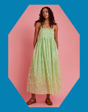 Scotch & Soda Sleeveless Floral Maxi Dress, Green (LIME), large