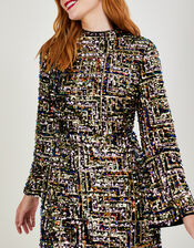 Krya Velvet Sequin Tunic Dress, Black (BLACK), large