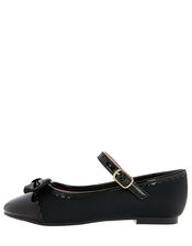 Delilah Scallop Toe Bow Ballerina Flats, Black (BLACK), large