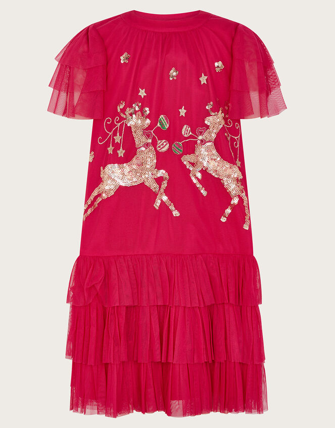 Reindeer Trapeze Dress, Red (RED), large