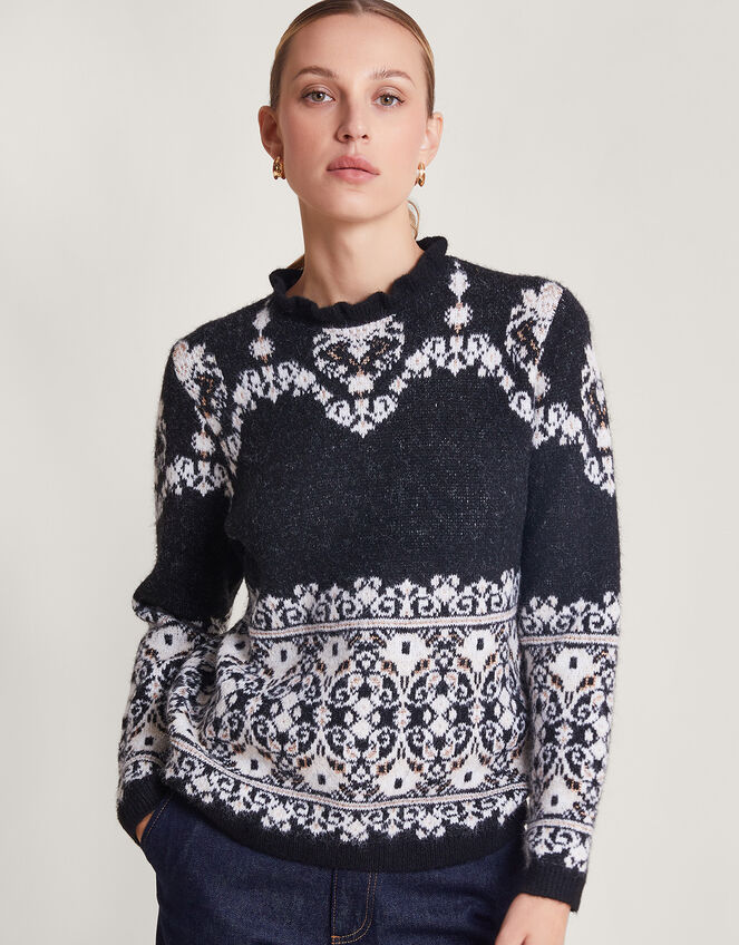 Fabe Fair Isle Jumper Grey