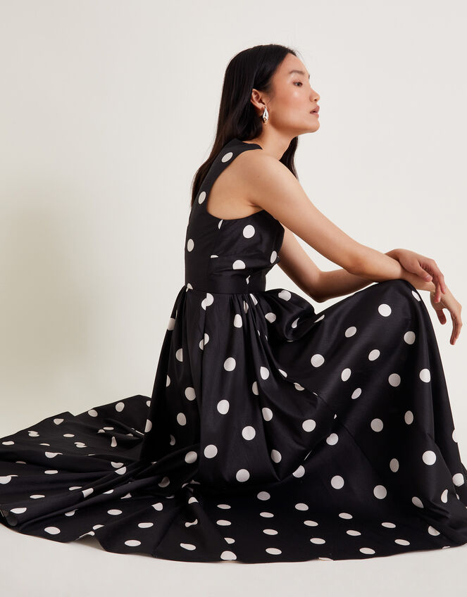 Sicily Fit and Flare Midi Dress, Black (BLACK), large