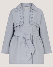 Broderie Shower Proof Trench Coat, Blue (BLUE), large