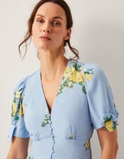 Sorcha Floral Tea Midi Dress, Blue (BLUE), large