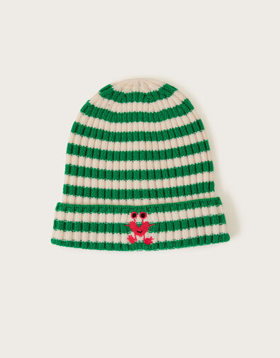 Monster Stripe Beanie Hat, Green (GREEN), large