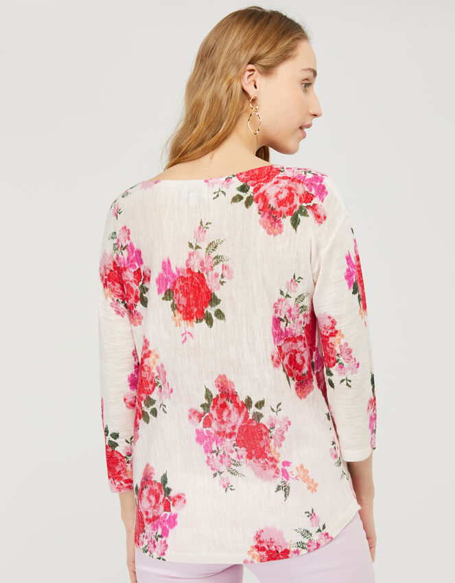 Leah Floral Jumper in Linen Blend, Multi (MULTI), large