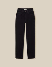 Julia Cropped Cigarette Jeans, Black (BLACK), large