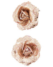 Fantasy Glitter Flower Hair Clips, , large