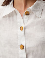 Emelia Linen Shirt, Ivory (IVORY), large