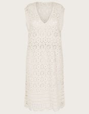Crochet Tunic Dress, Natural (NATURAL), large