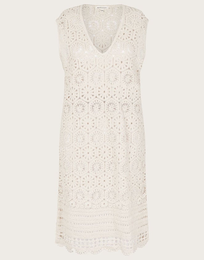 Crochet Tunic Dress, Natural (NATURAL), large