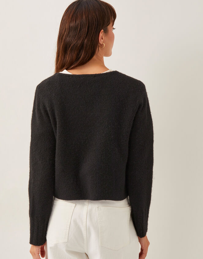 Tina Tie Front Cardigan, Black (BLACK), large