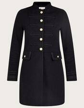 Longline Military Jacket, Black (BLACK), large