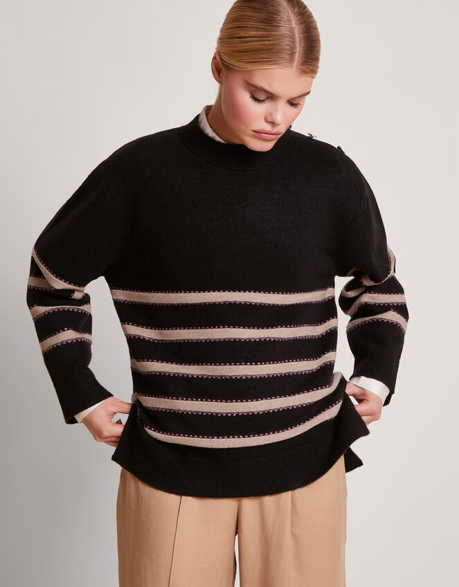 Sable Stripe Jumper, Black (BLACK), large