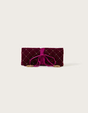 Velvet Quilted Jewellery Roll, , large