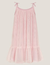 Rosalee Sequin Tulle Swing Dress, Pink (PINK), large
