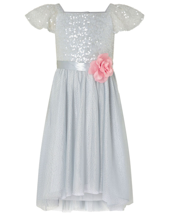 Truth Sequin Flutter Sleeve Dress Blue | Girls' Dresses | Monsoon UK.