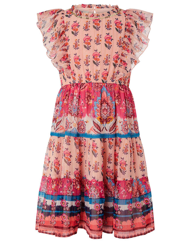 Coral Paisley Dress in Recycled Fabric Orange | Girls' Dresses ...