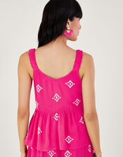 Motif Embroidered Cami in LENZING™ ECOVERO™, Pink (PINK), large