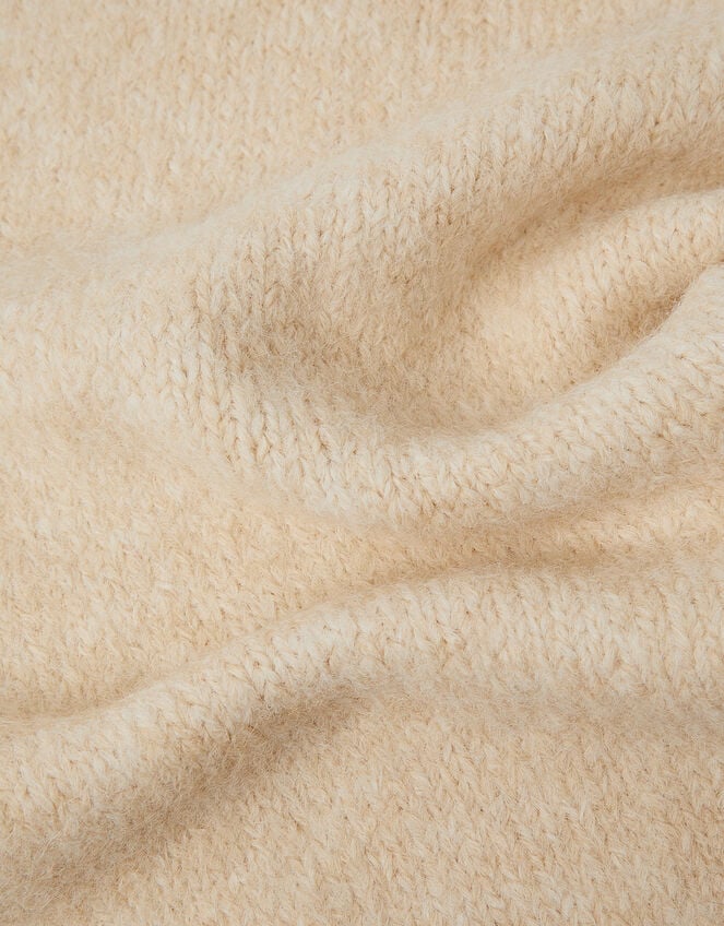 Taya Knitted Triangle Scarf, Natural (NATURAL), large