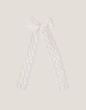Long Lace Bow Hair Clip, , large