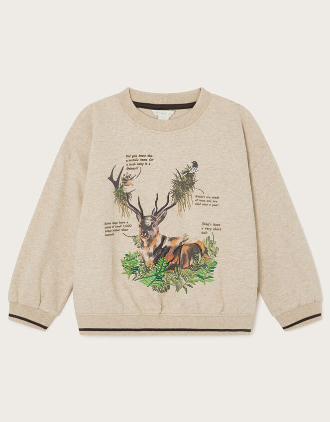 Stag Sweater WWF-UK Collaboration, Camel (OATMEAL), large