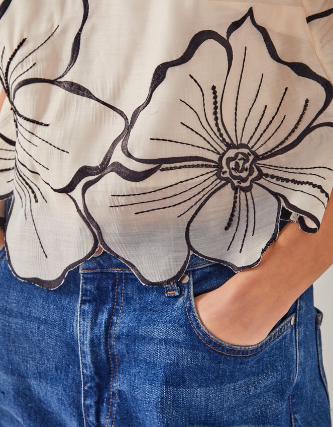 Bridget Floral Shirt , Ivory (IVORY), large