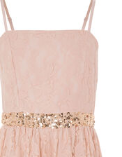 Lace Hanky Hem Prom Dress, Pink (PINK), large