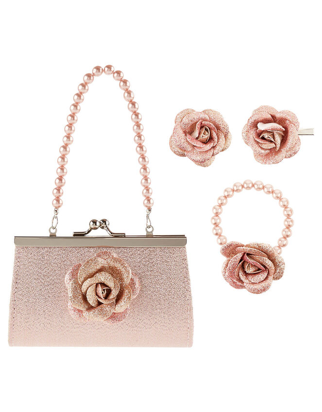 Shiny Jacquard Accessory Set, , large