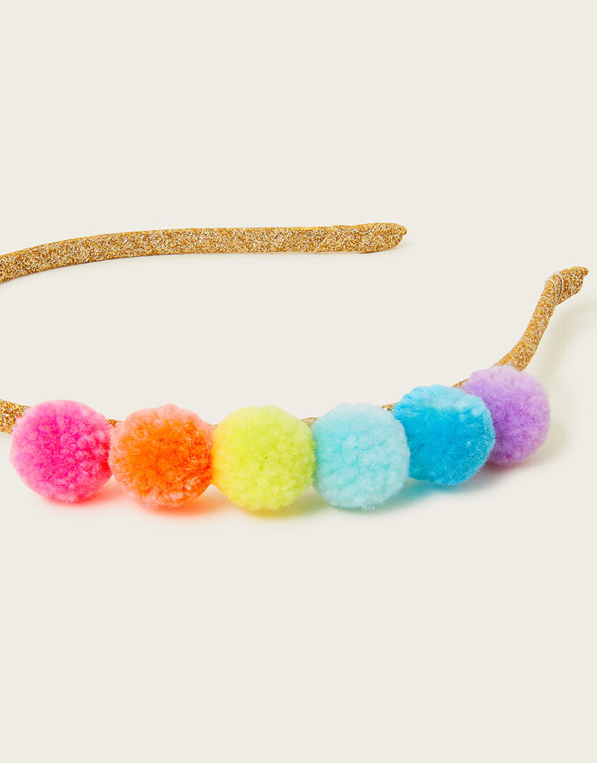Rainbow Pom Pom Headband , , large