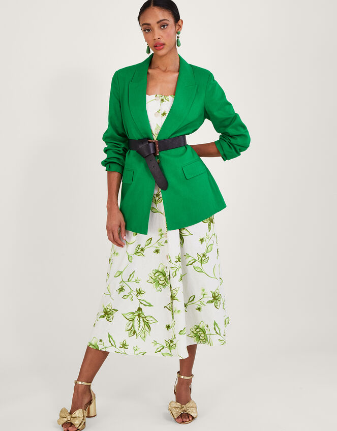 Stella Single-Breasted Blazer, Green (GREEN), large